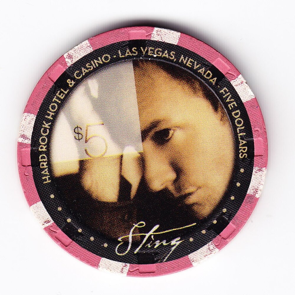 Sting @ Hard Rock Hotel & Casino Las Vegas $5 Gaming Chip (b271-2)